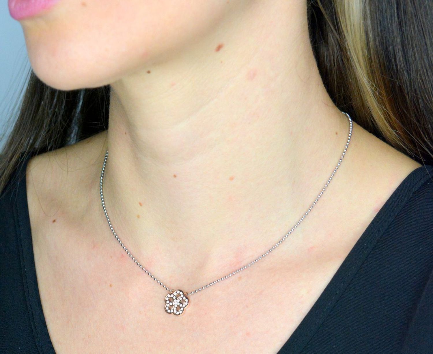 Naszyjnik stalowy Nomination Italy Soffio d'amore różowe złoto Kwiat 134004 059.png